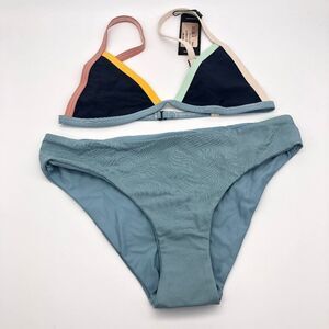 New Tavik Blue Color Block Bikini - Size XS